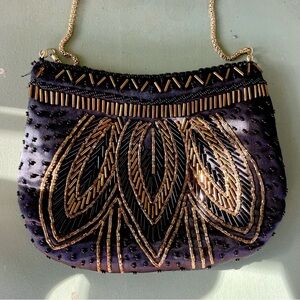 Vintage MCM La Regale Beaded Clutch Purse with Chain Shoulder Strap